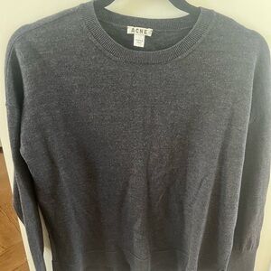 Acne Dark Gray Crewneck Men's Sweater